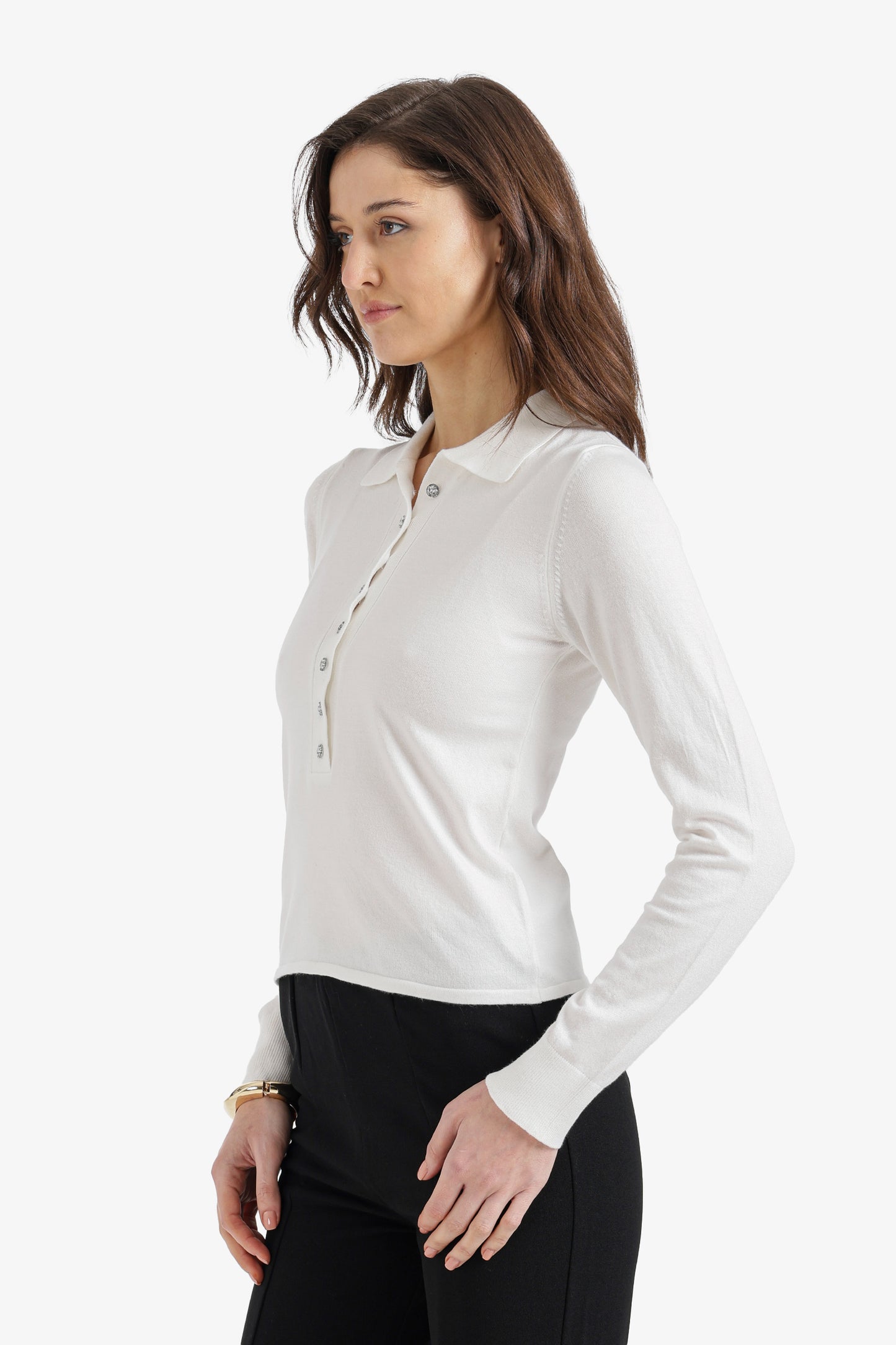 Buttoned Slim Fit Pullover
