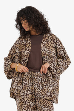 Relaxed Leopard Cardigan