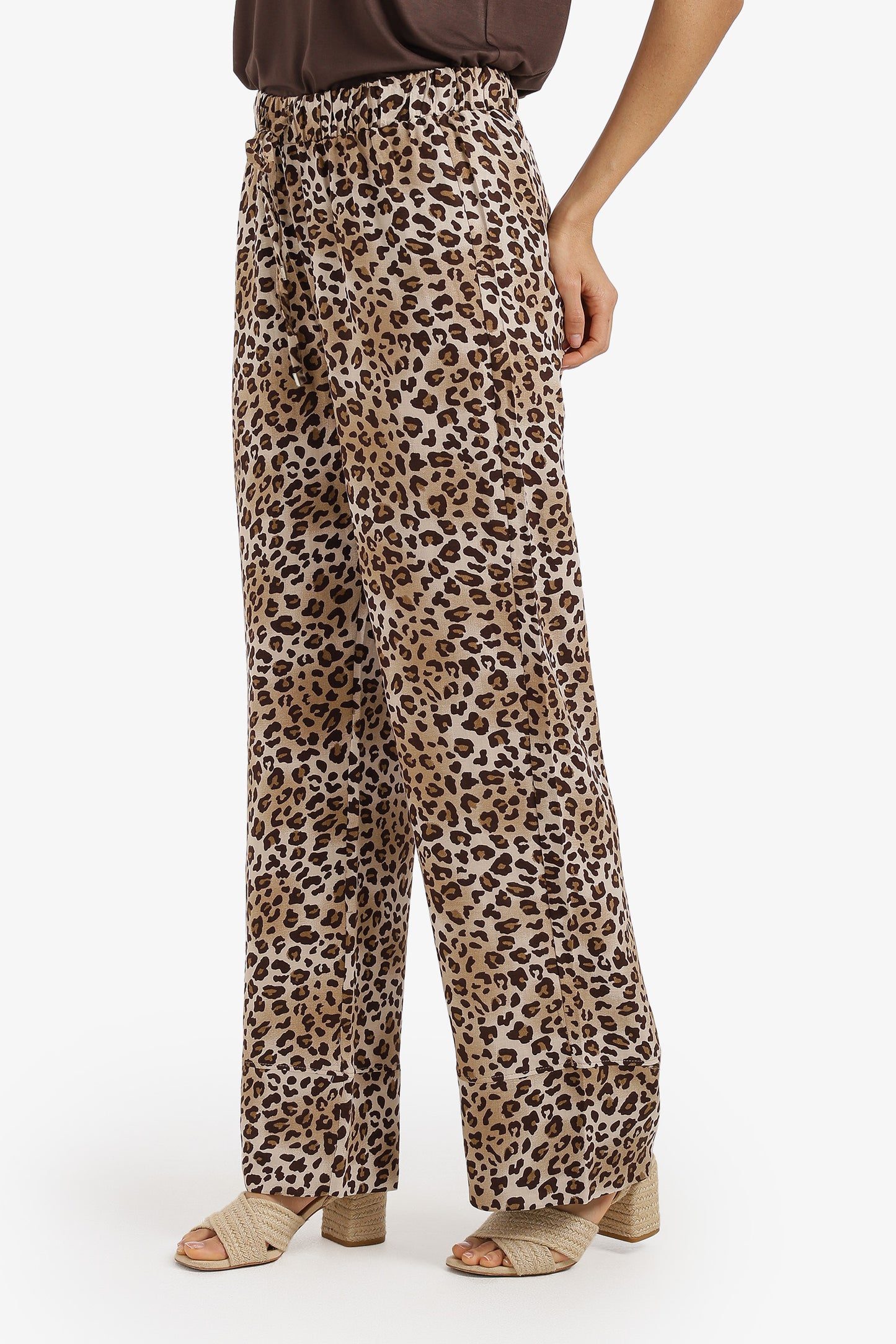 Leopard Pattern Drawstring Pants