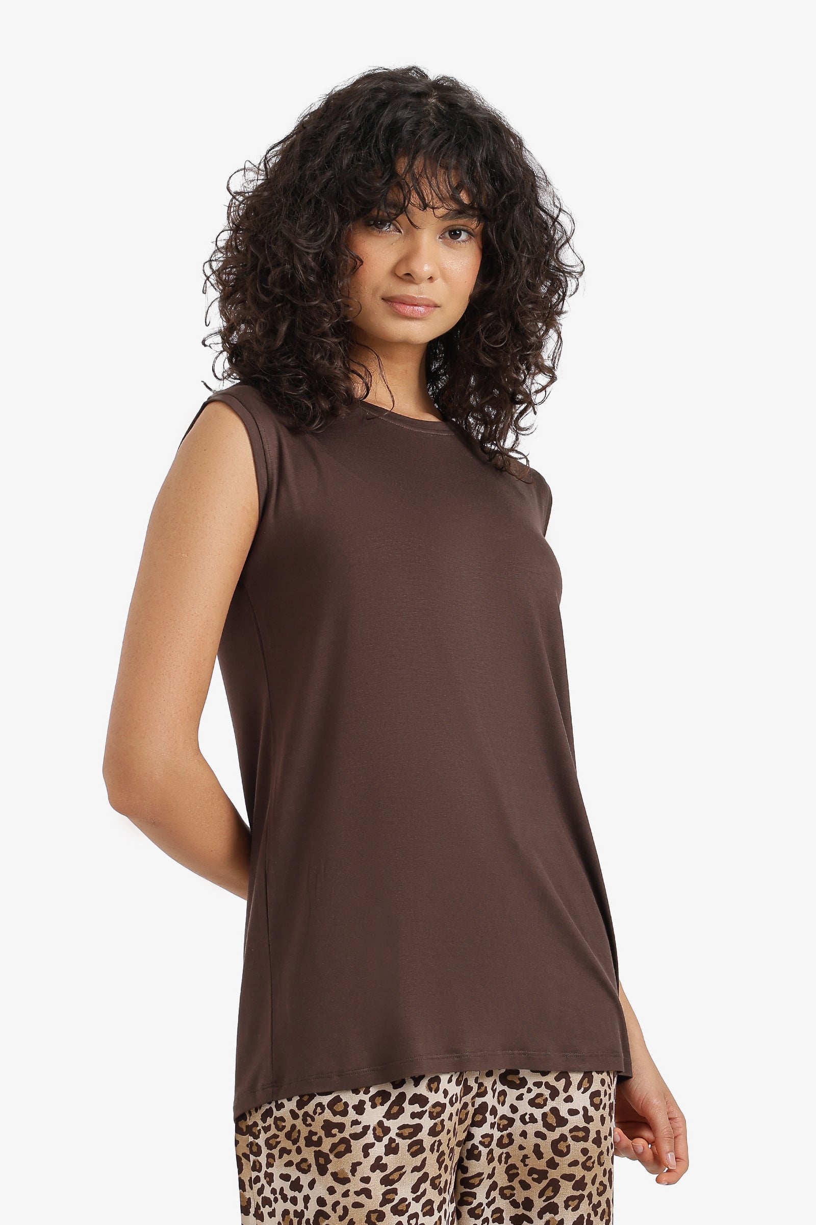 Sleeveless Viscose T-Shirt