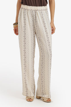 Embroidery-Style Relaxed Pants
