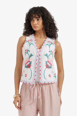 Floral Embroidered Vest