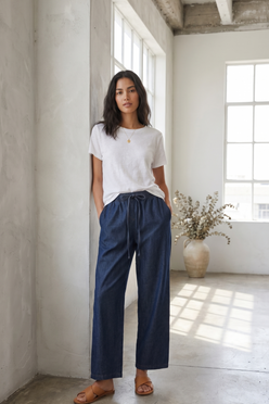 Denim Wide-Leg Pants
