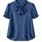Bow Tie Ruffle Blouse