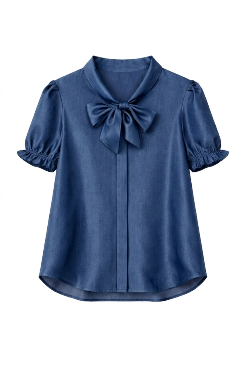 Bow Tie Ruffle Blouse