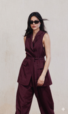 Pinstripe Tie-Back Vest