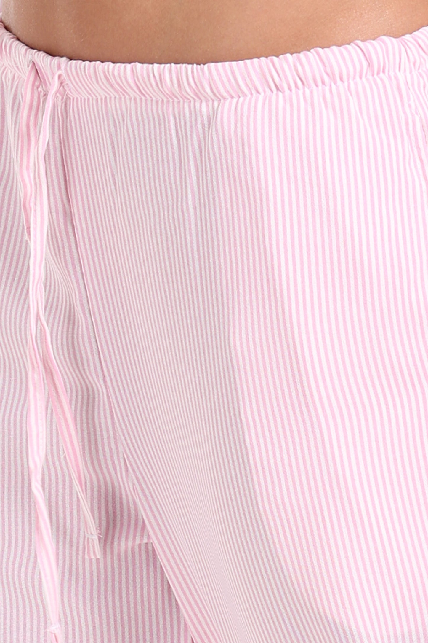 Striped Elastic Waist Pants