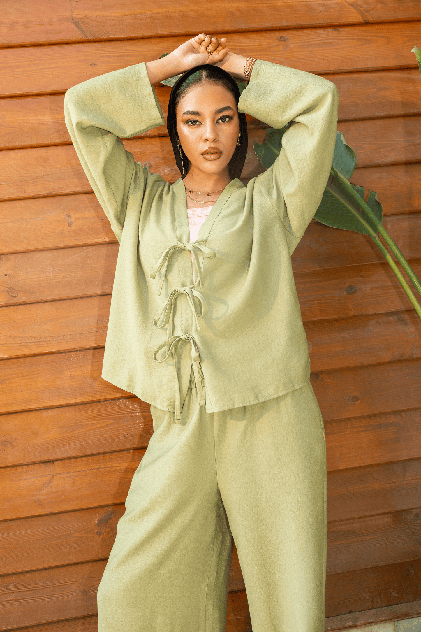 Tie Front V-Neck Blouse