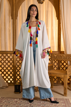 Kimono with Colorful Tassels