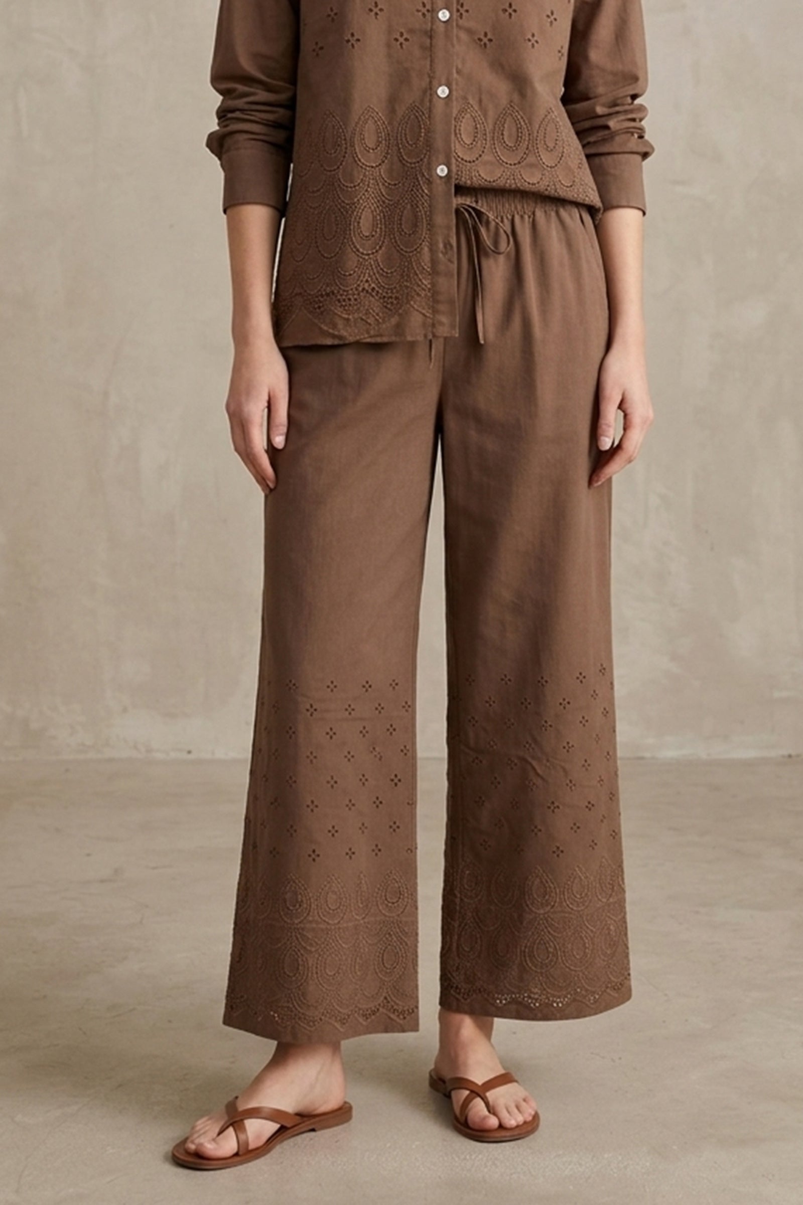 Eyelet Embroidered Pants