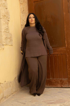 Wide-Leg Textured Pants