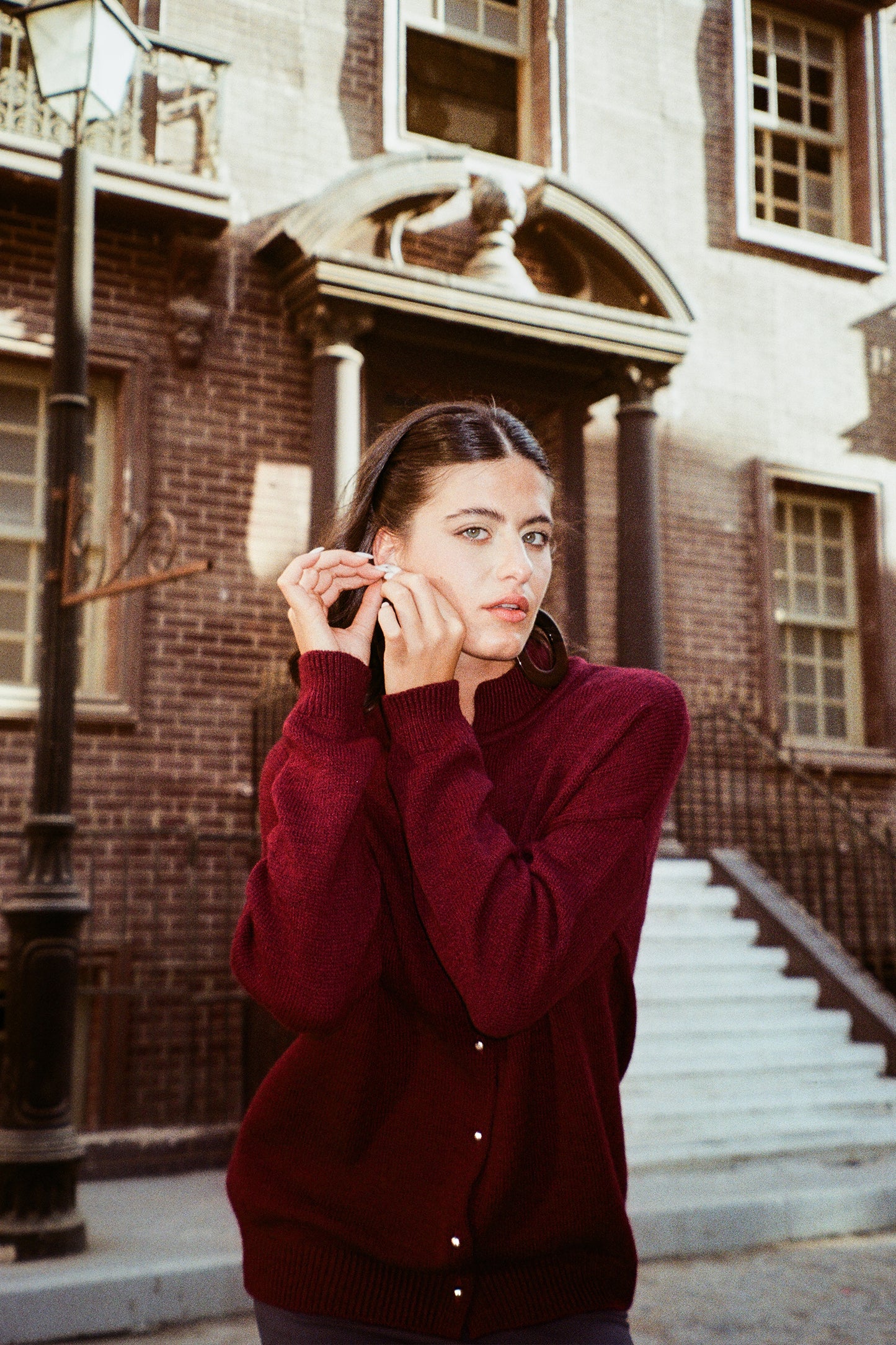 Knit Button-Front Cardigan