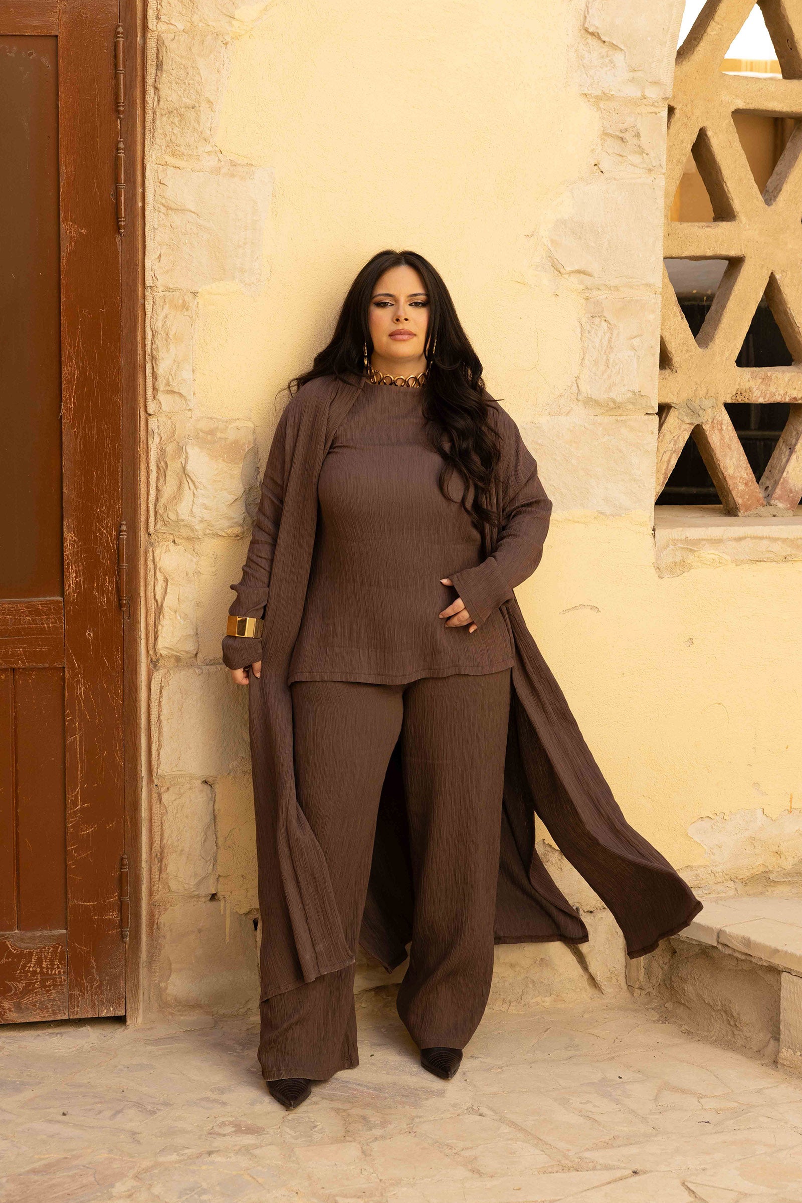 كيمونو ميدي بنقشة ذاتية