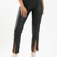 Black Leather Pants with Slit - Clue Wear