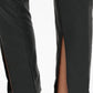 Black Leather Pants with Slit - Clue Wear