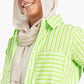 Lime Shirt with White Stripes