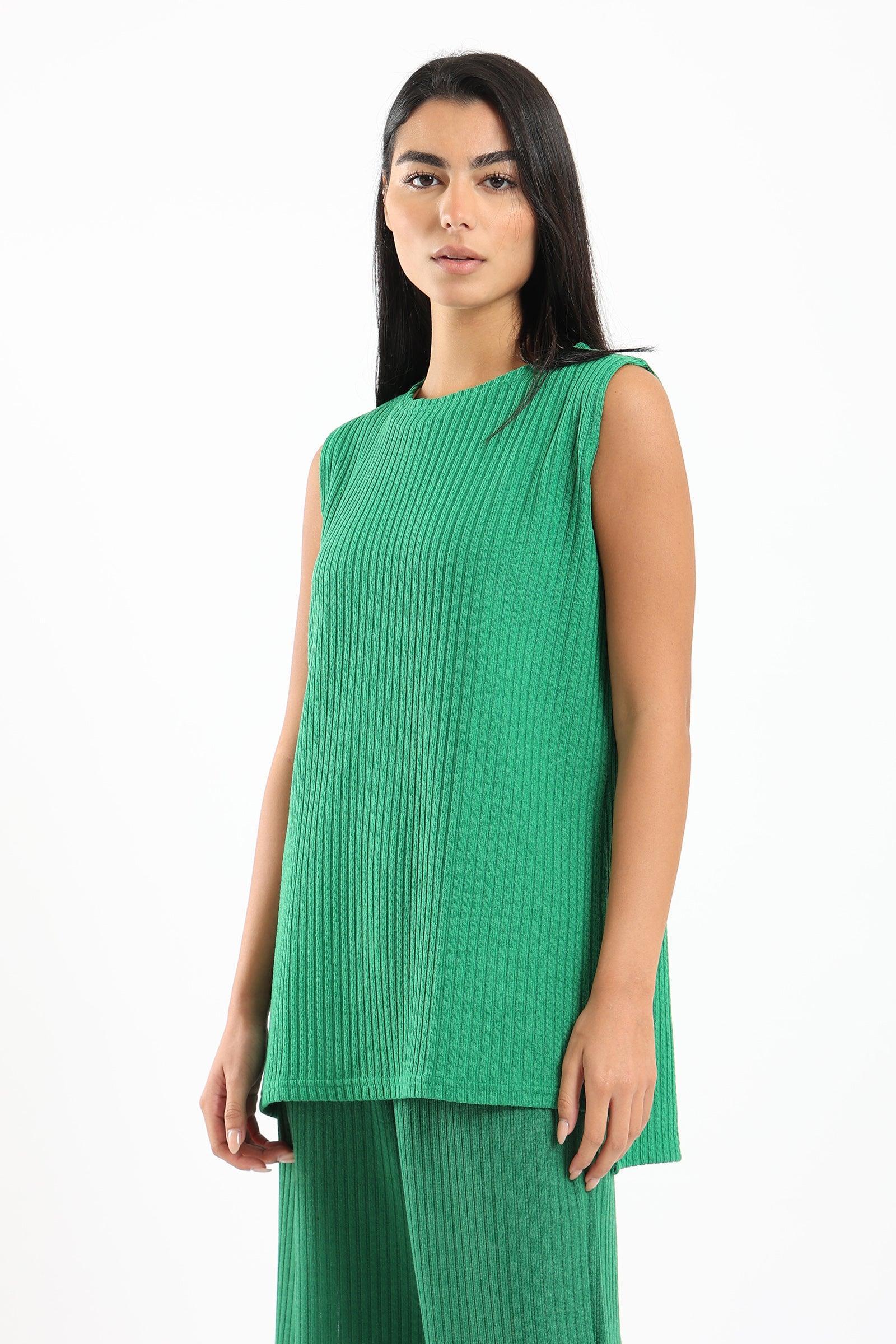 Ribbed Knitted Sleeveless Top - Clue Wear