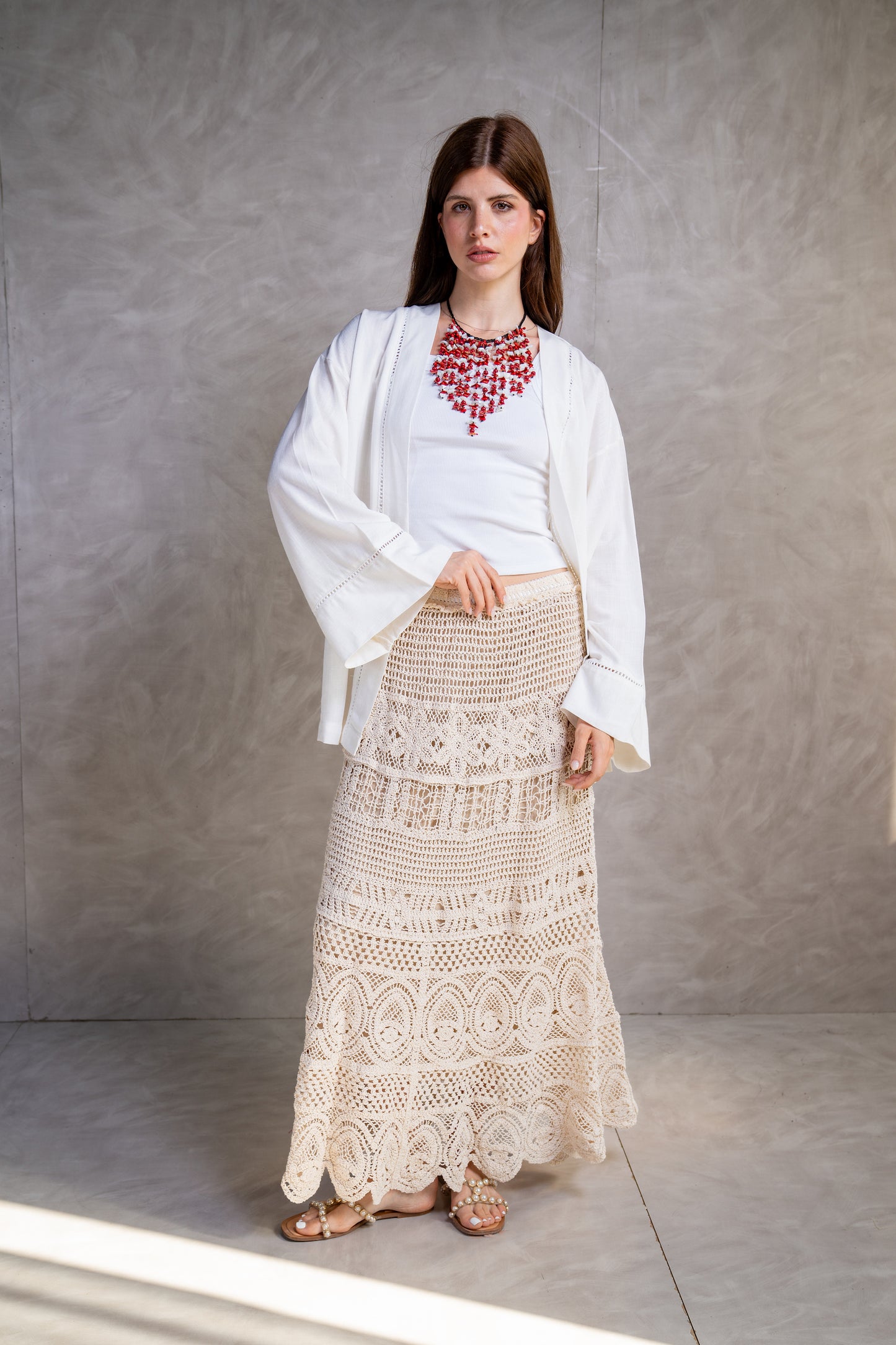 Belted Voile Cardigan