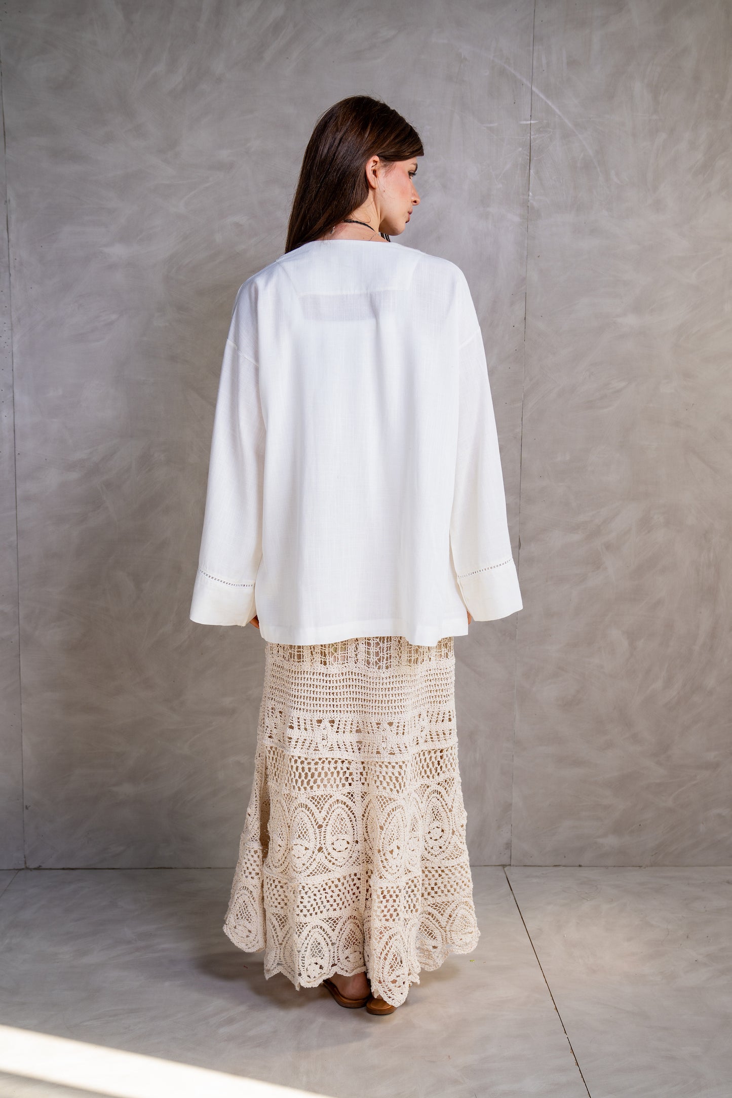 Belted Voile Cardigan