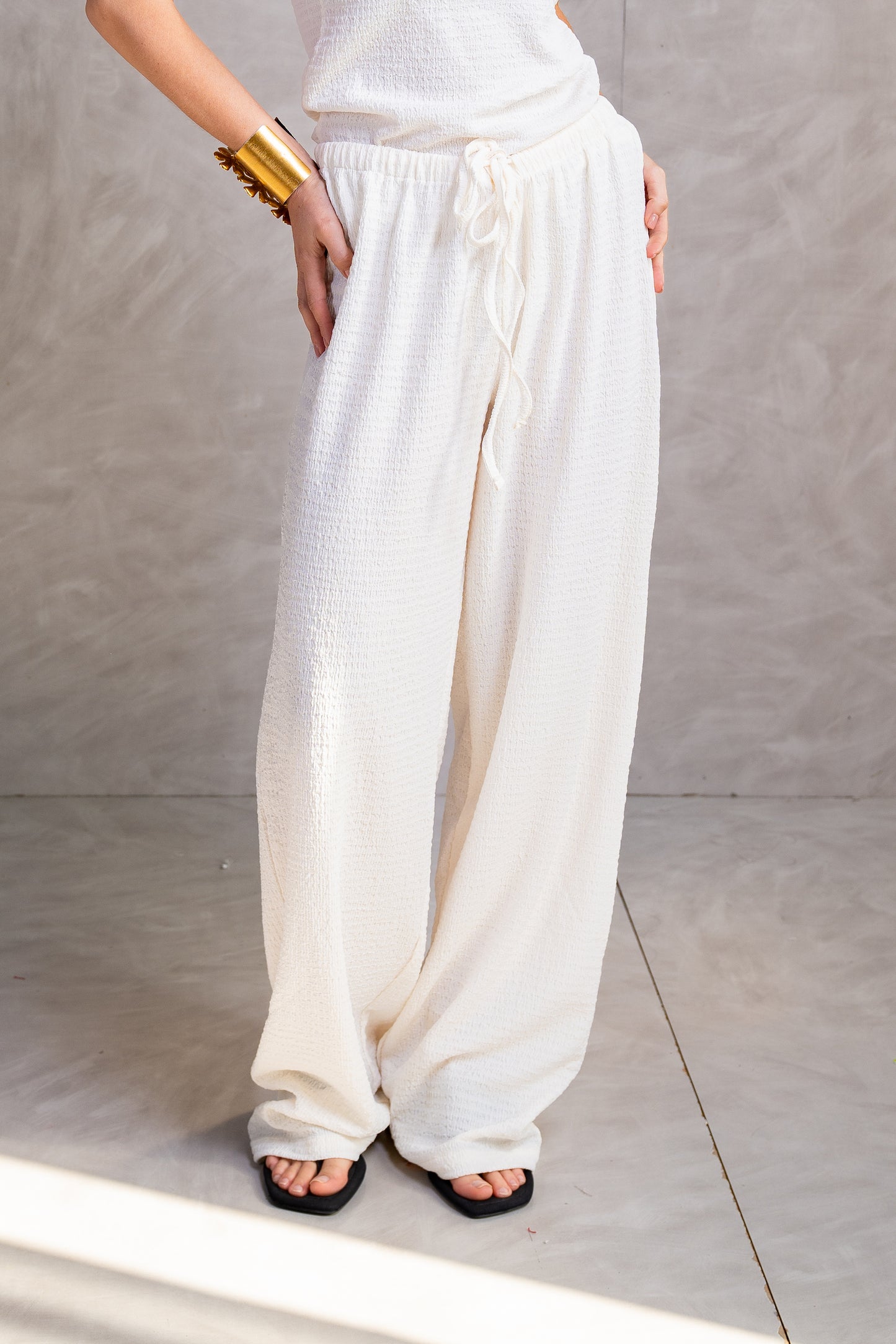 Textured Wide Pants