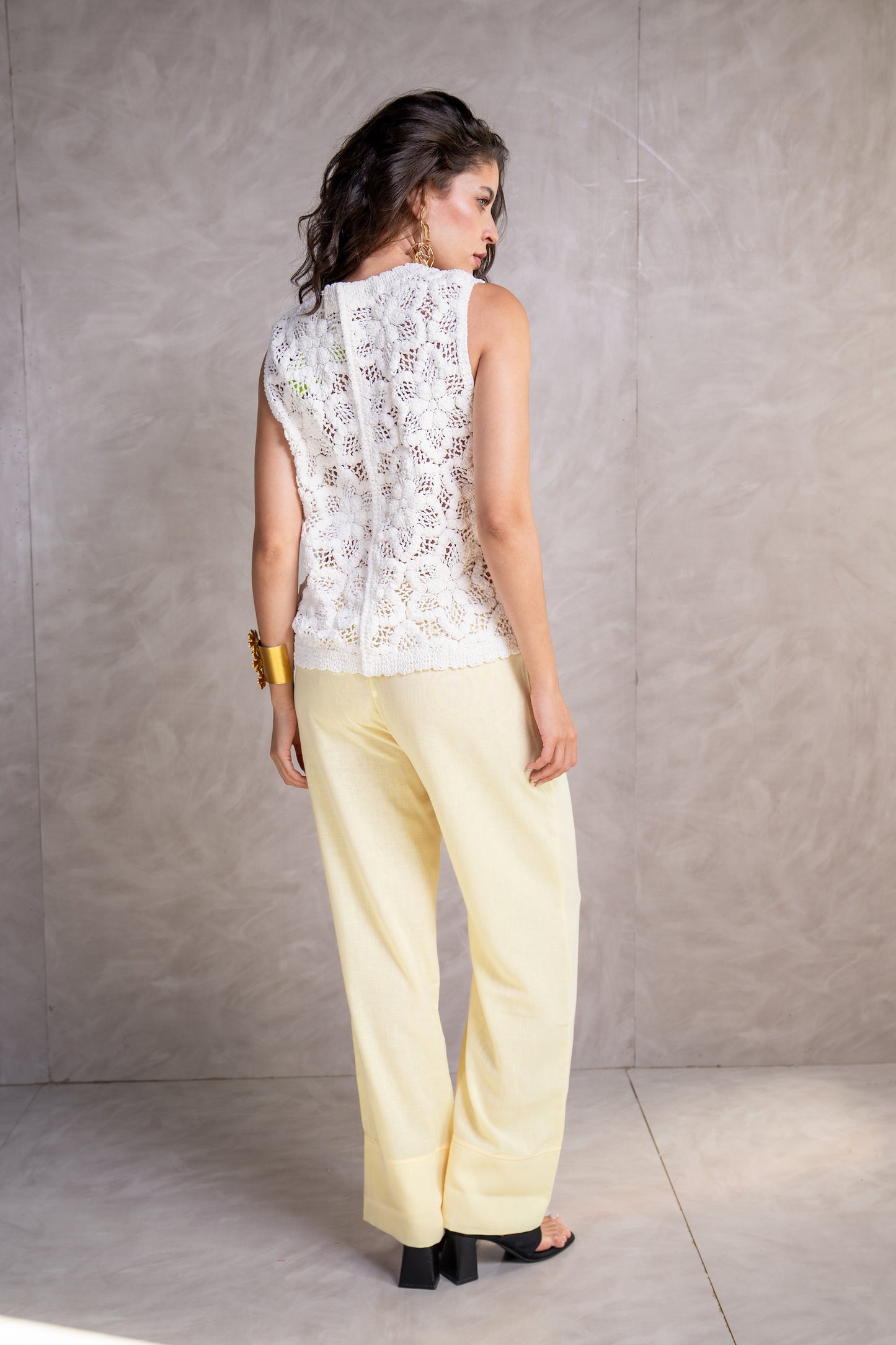 Cropped Crochet Beach Vest