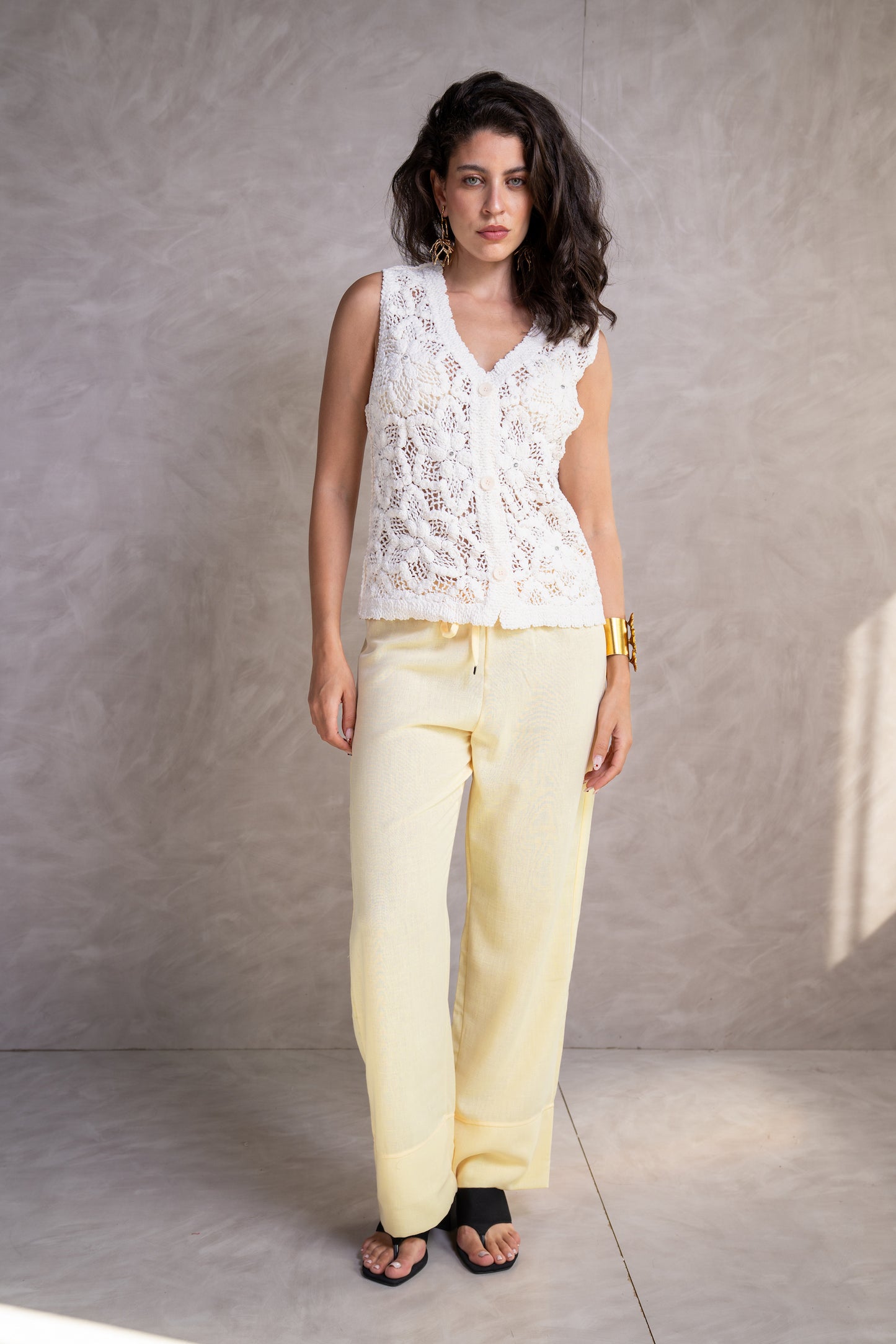 Cropped Crochet Beach Vest