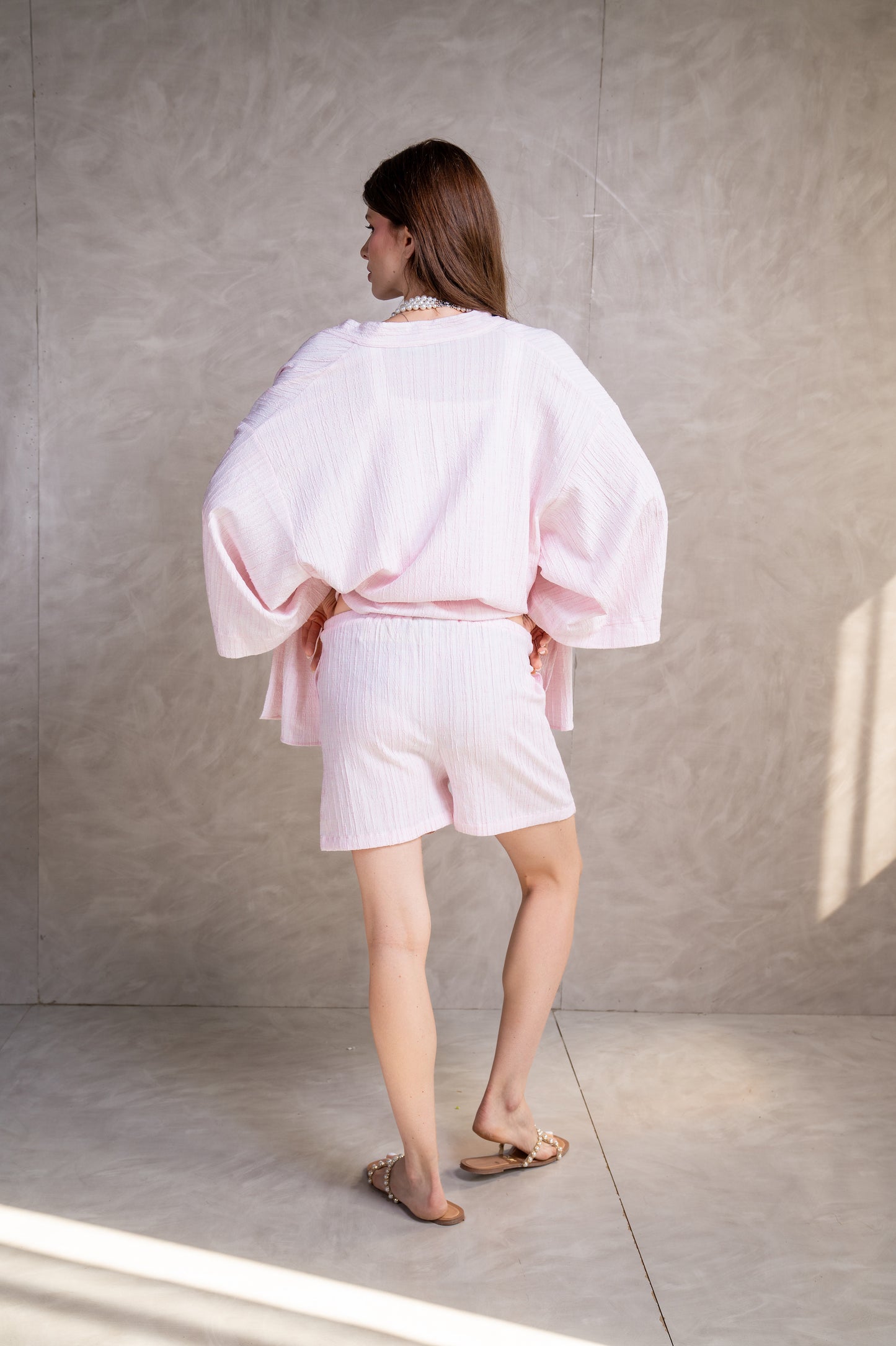 Crinkled Textured Beach Shorts