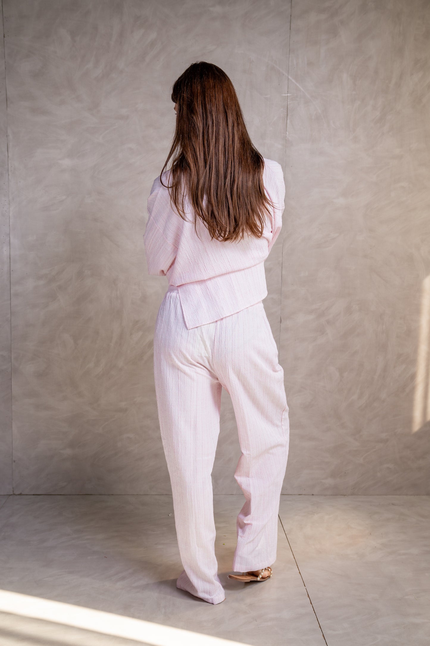 Textured Drawstring Pants