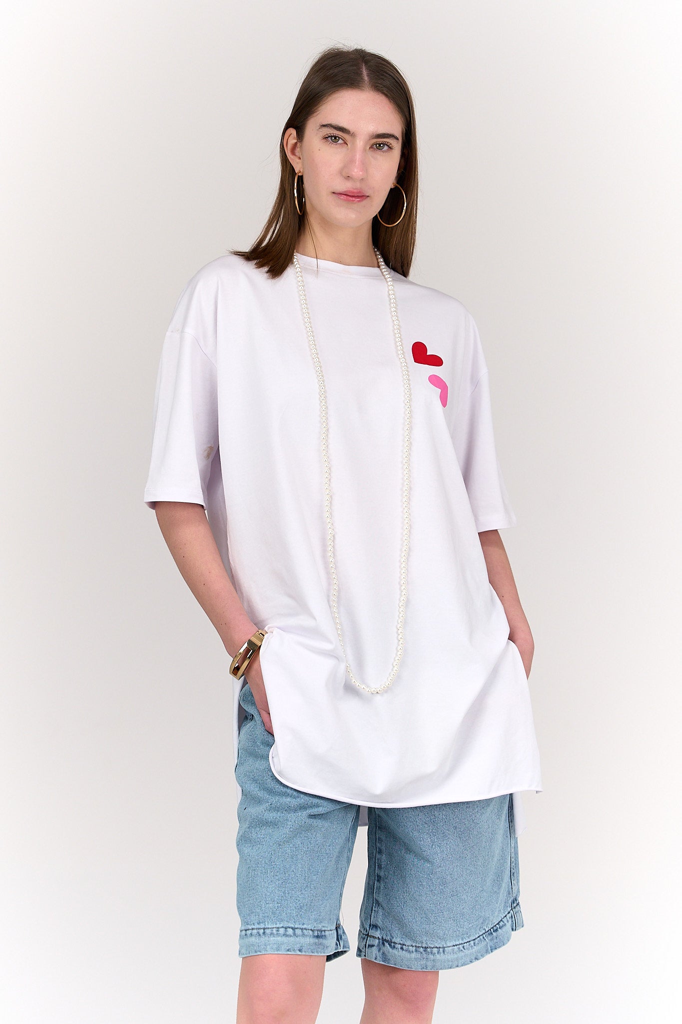 Printed Elbow Sleeves T-Shirt