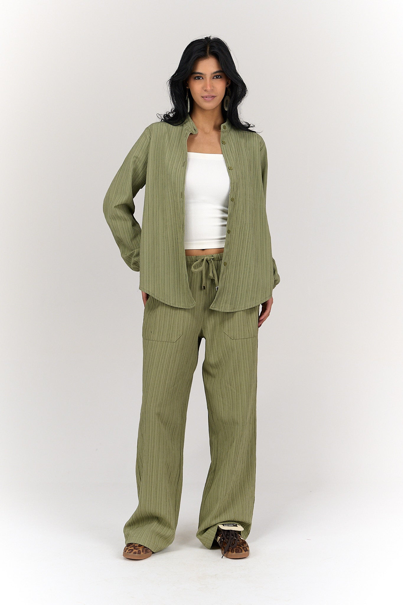 Self Pattern Tencel Pants