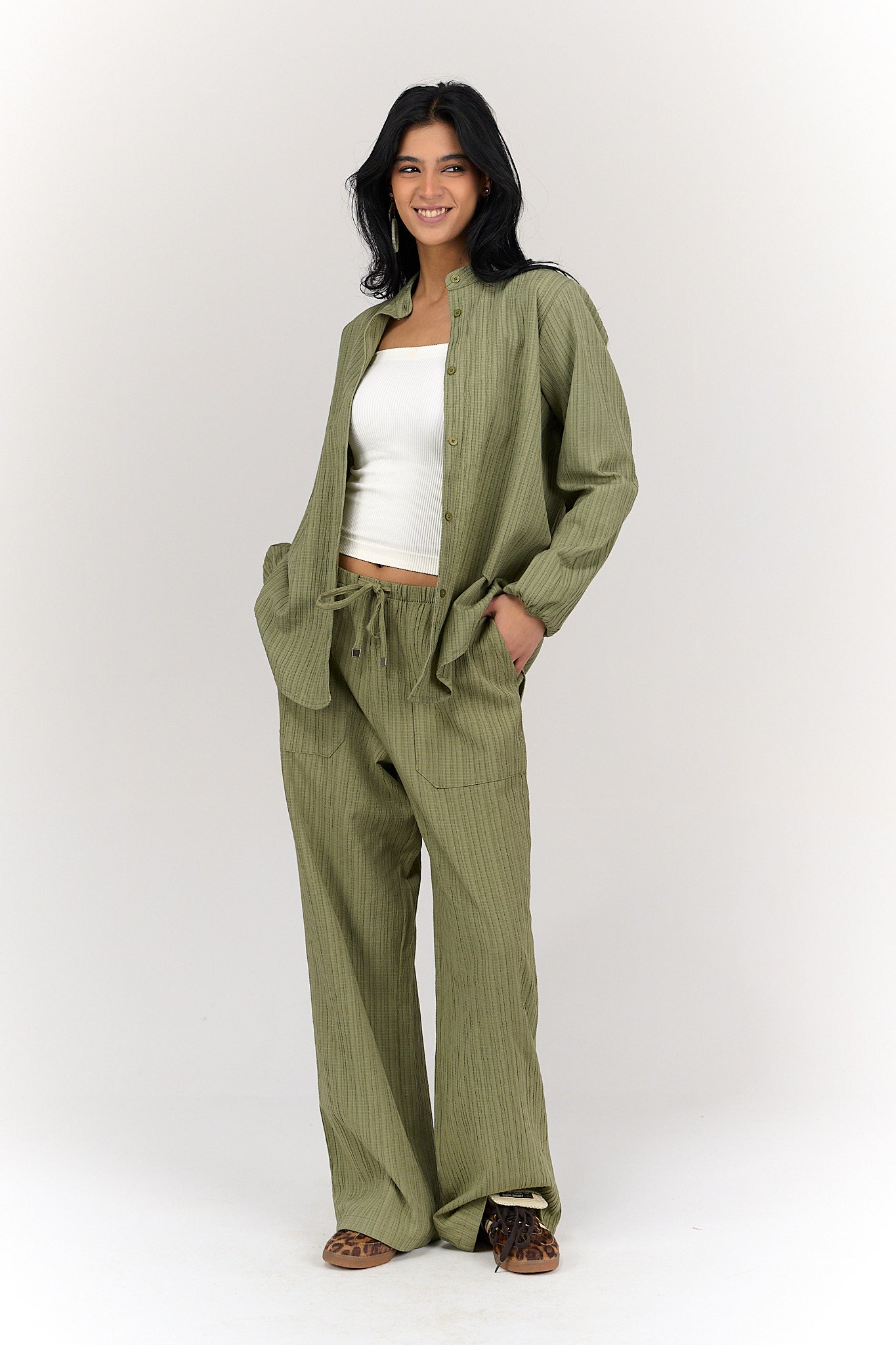 Self Pattern Tencel Pants