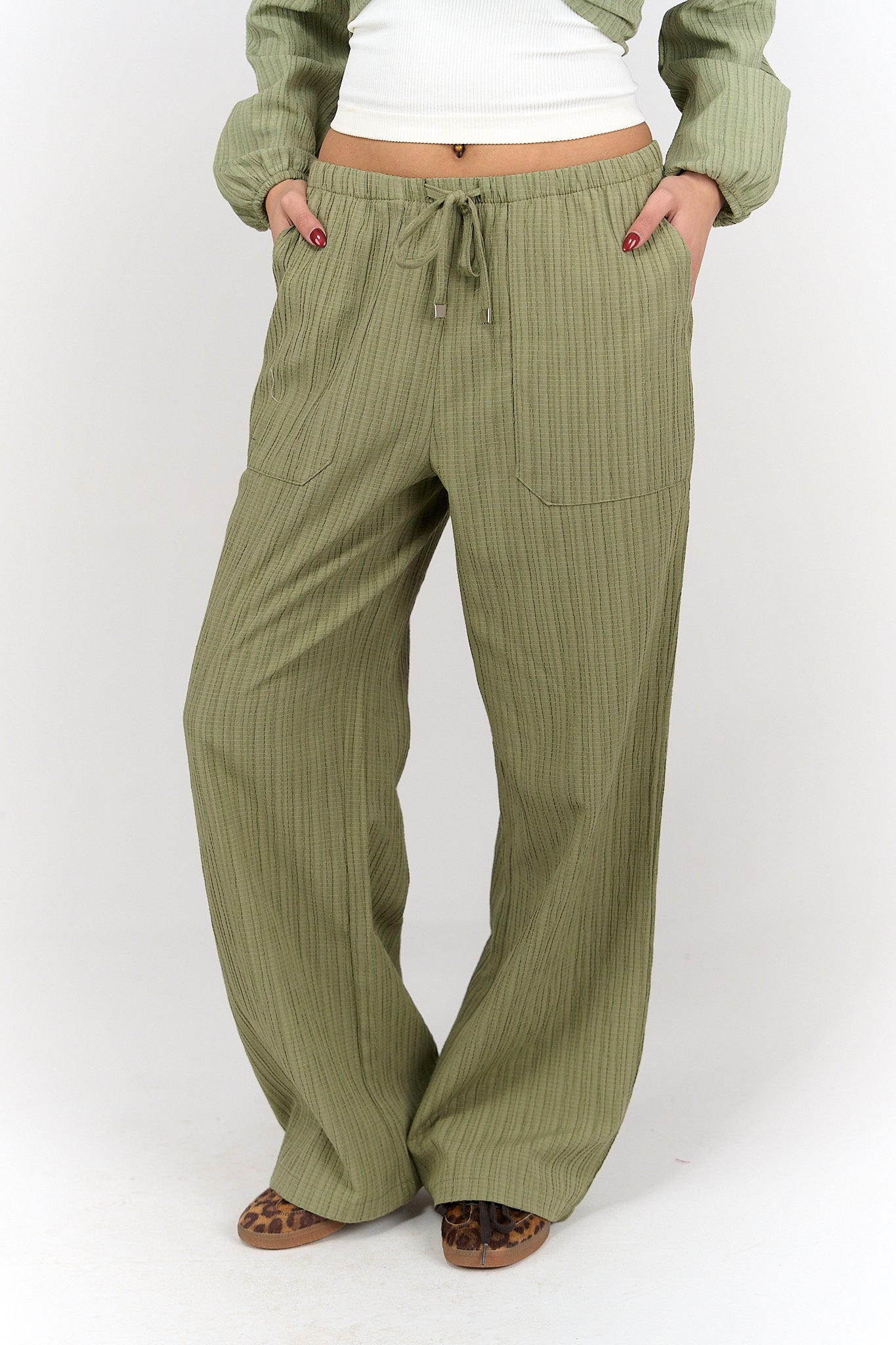 Self Pattern Tencel Pants