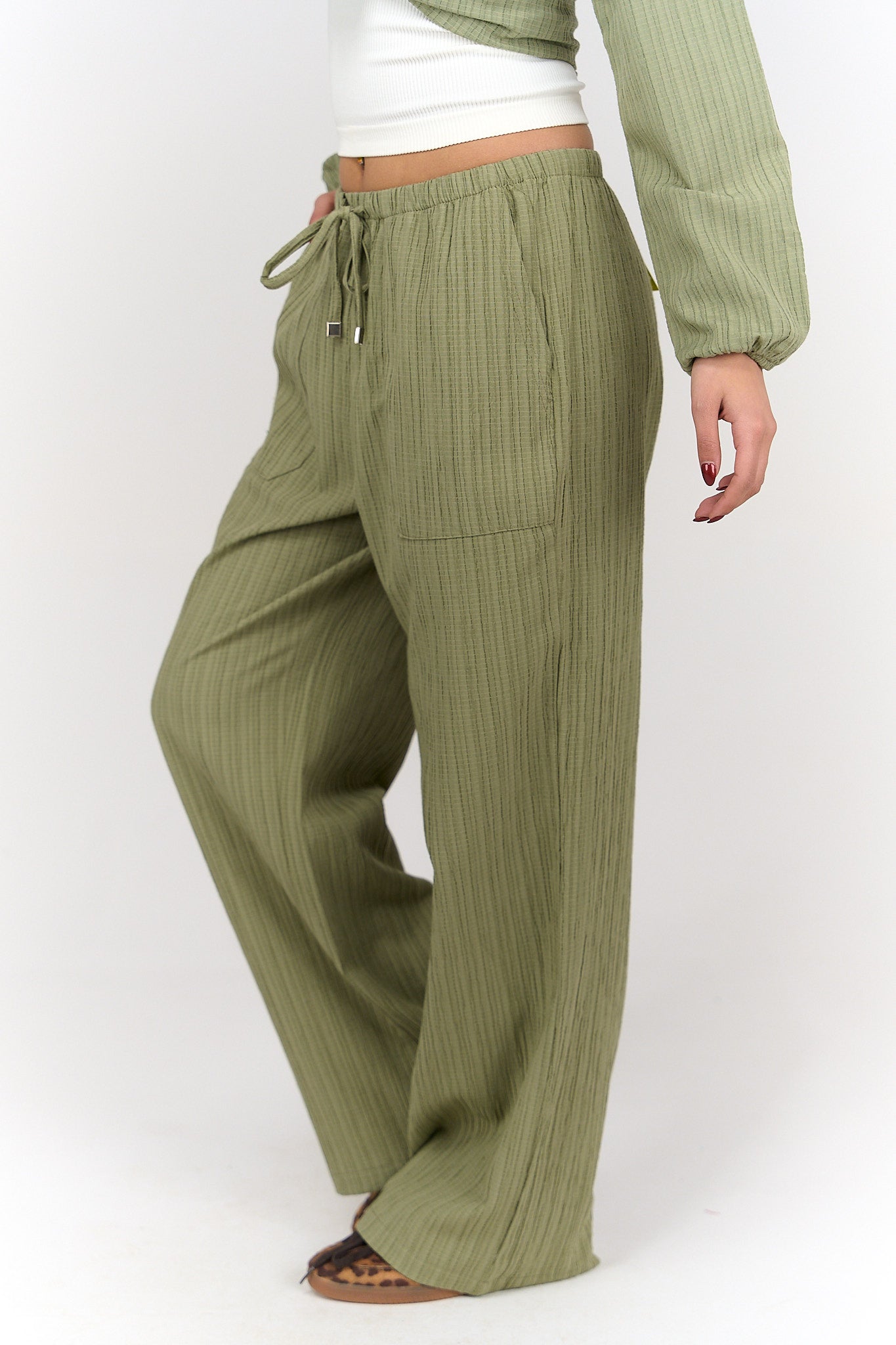 Self Pattern Tencel Pants