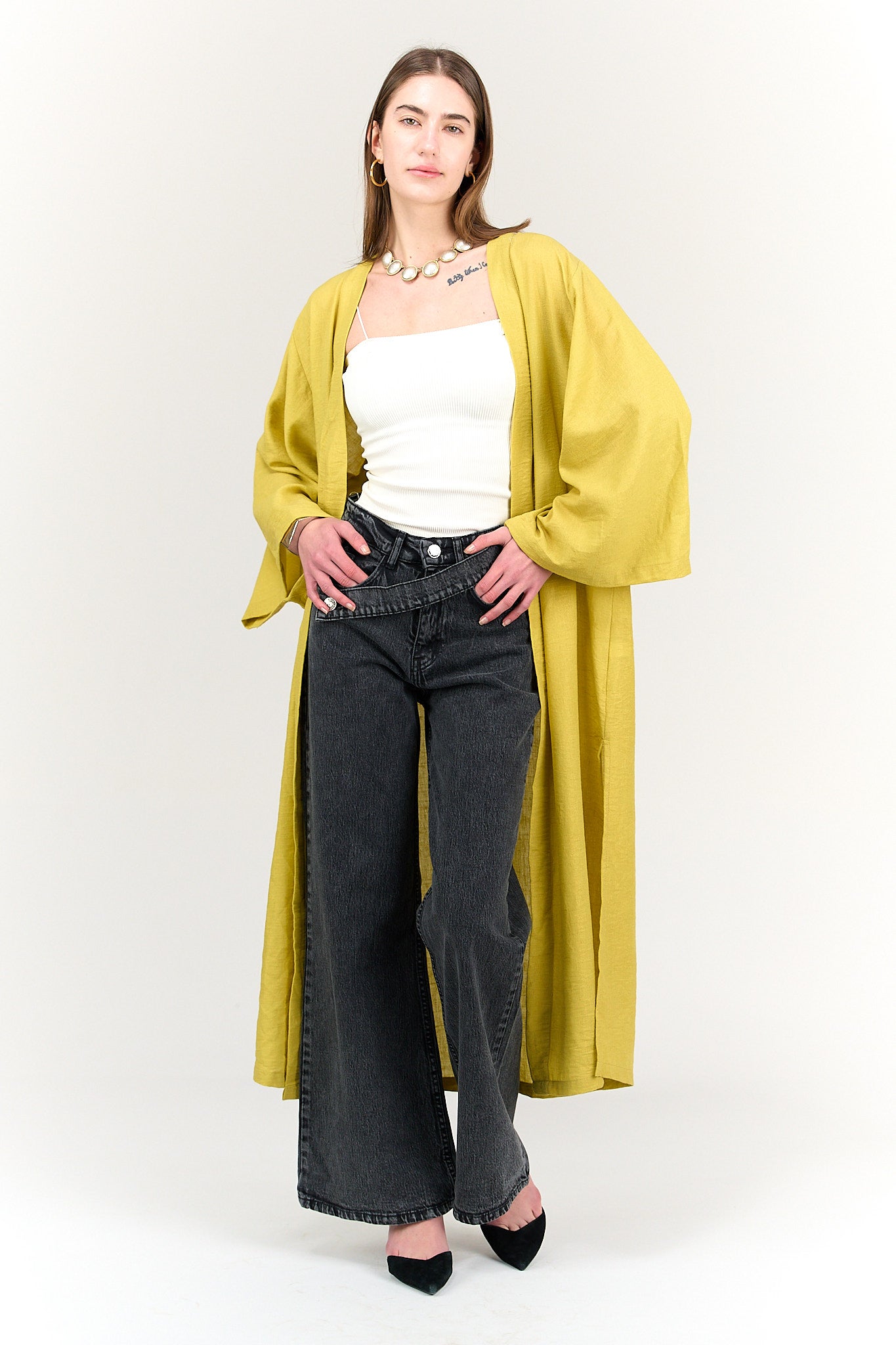 Jeans with Asymmetrical Belt