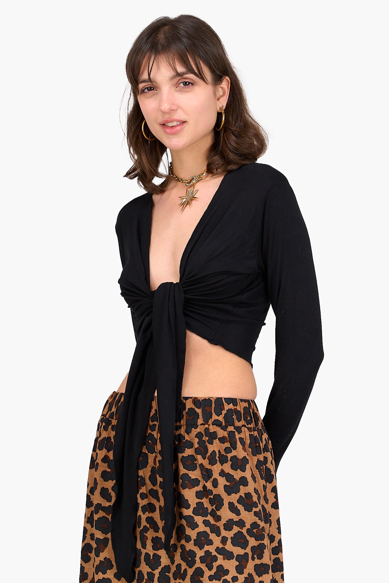 Black Viscose Cardigan