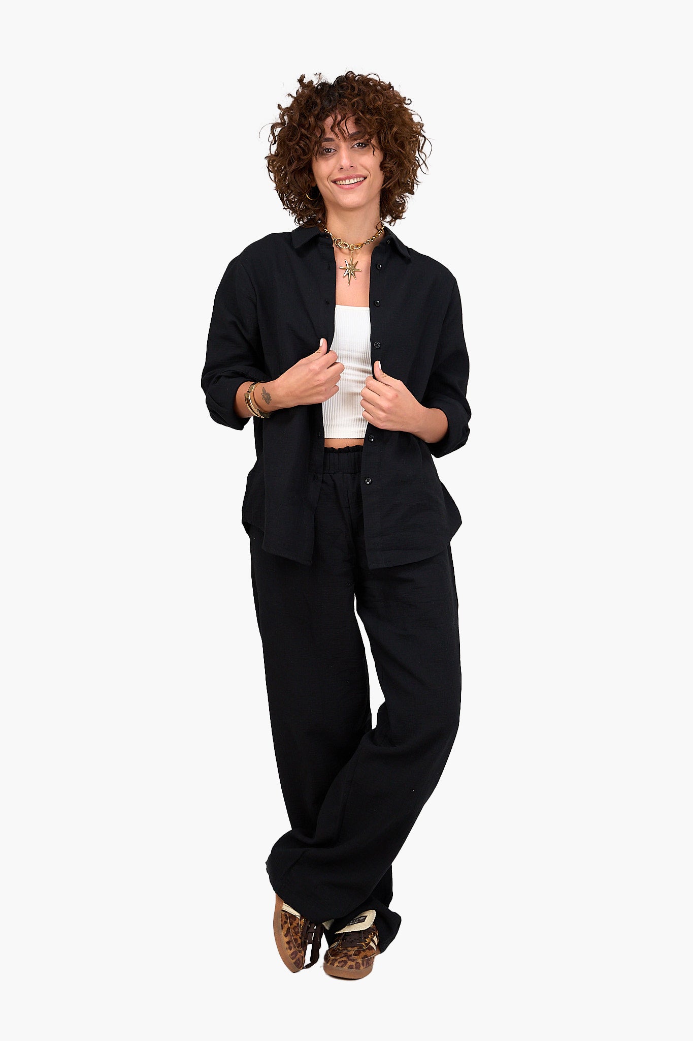 Relaxed Tencel Wide-Leg Pants