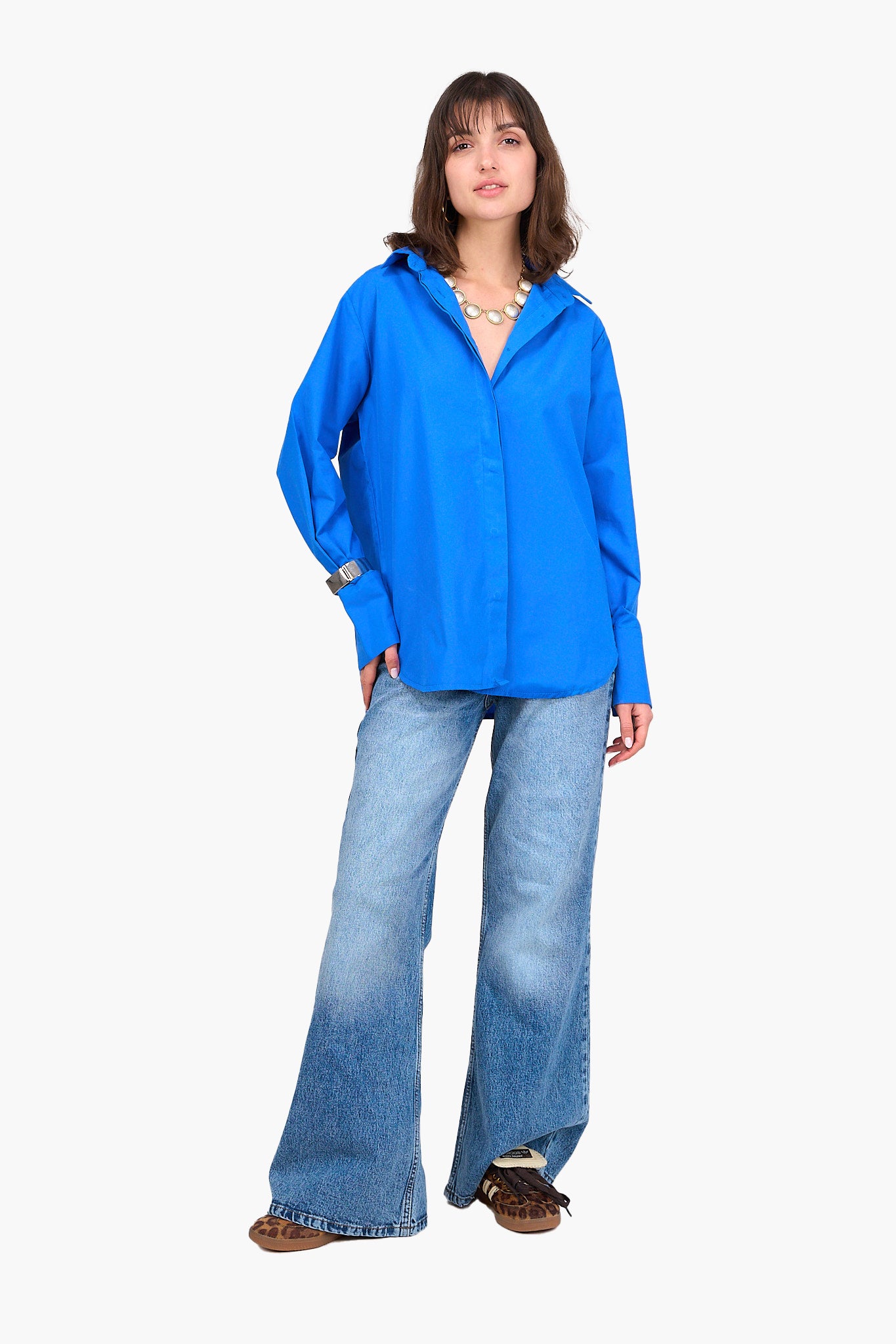 Poplin Hidden Placket Shirt