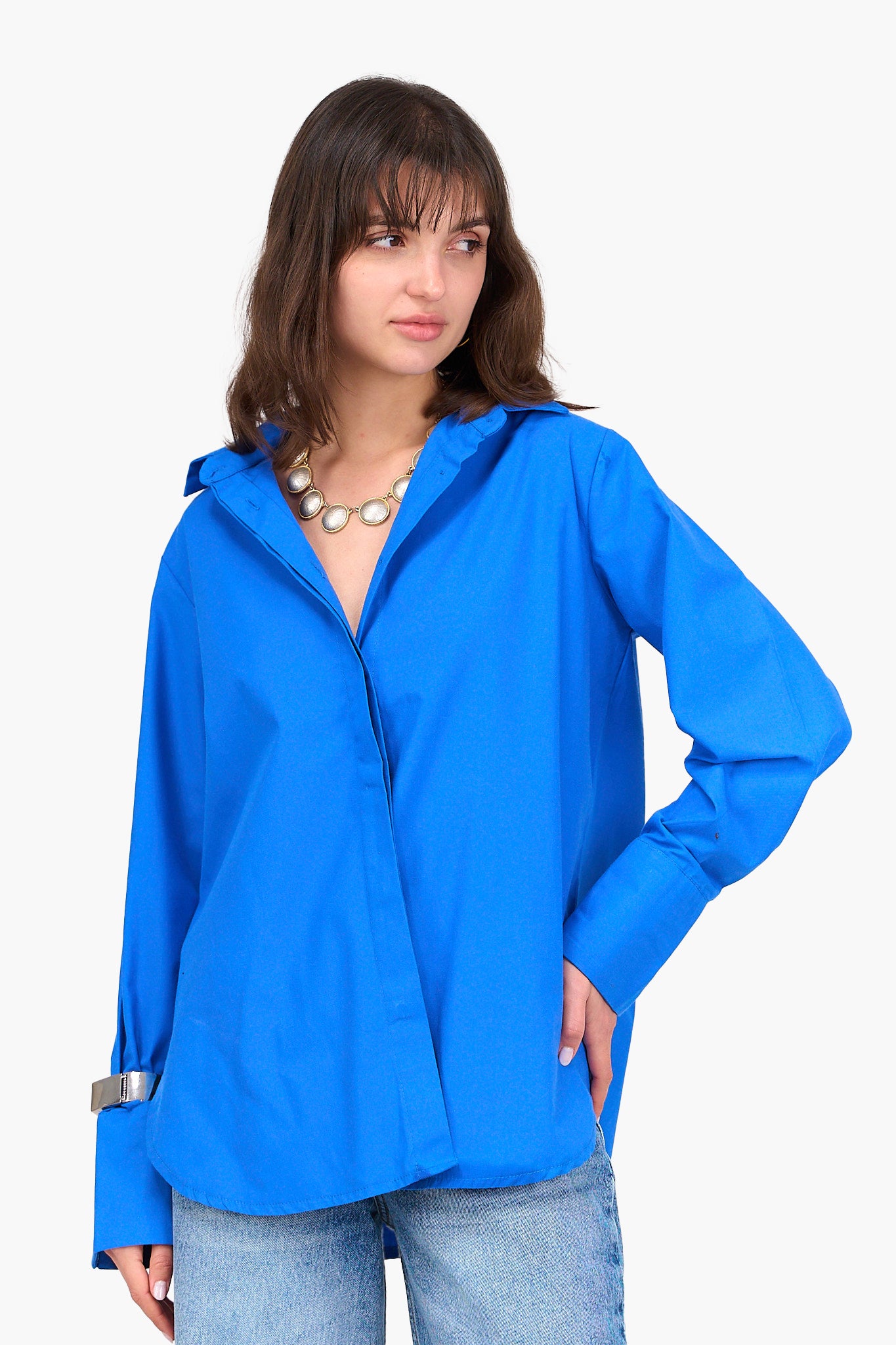 Poplin Hidden Placket Shirt