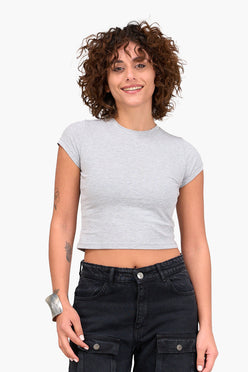 Cotton Blend Cropped Top