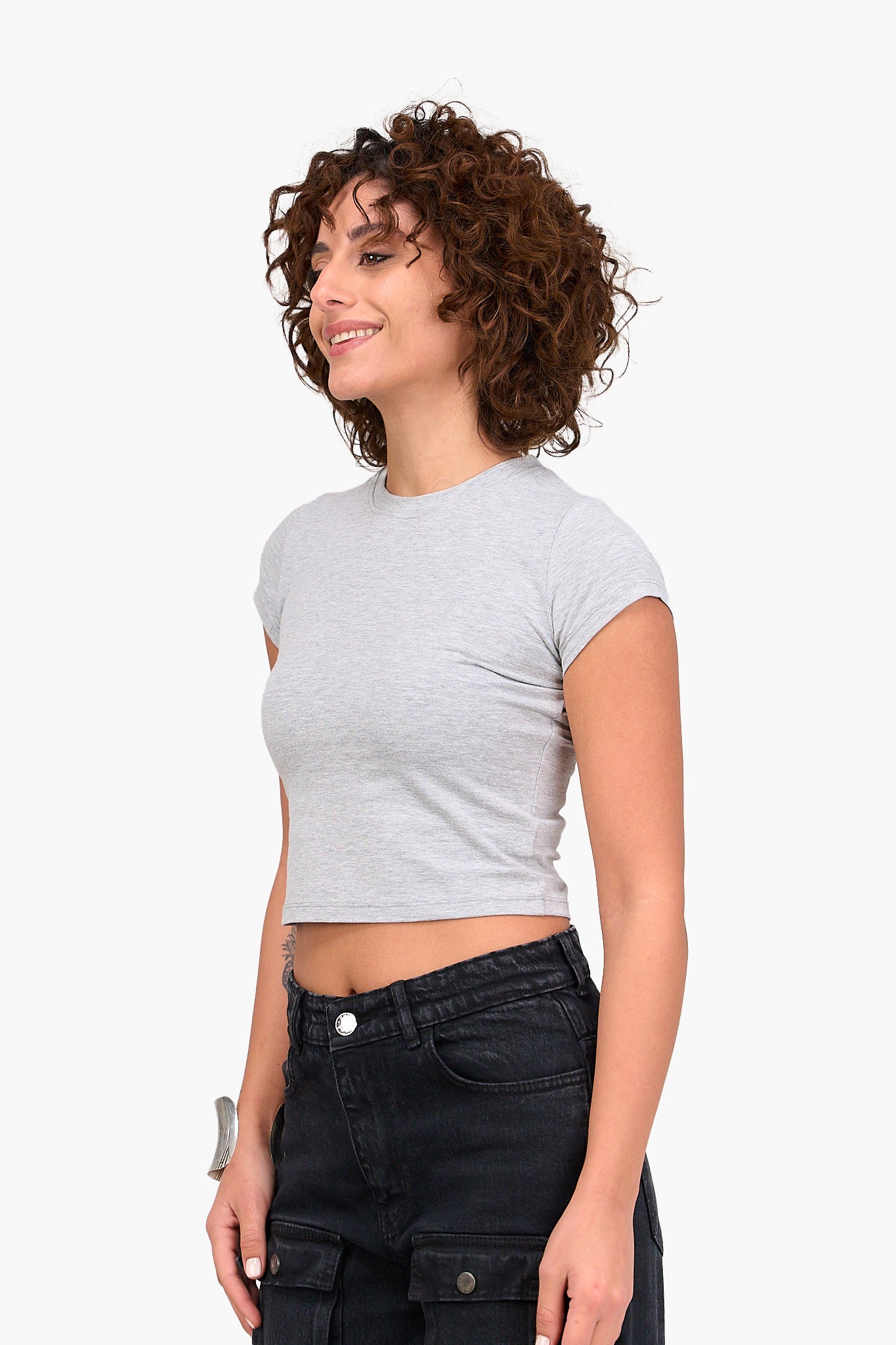 Cotton Blend Cropped Top