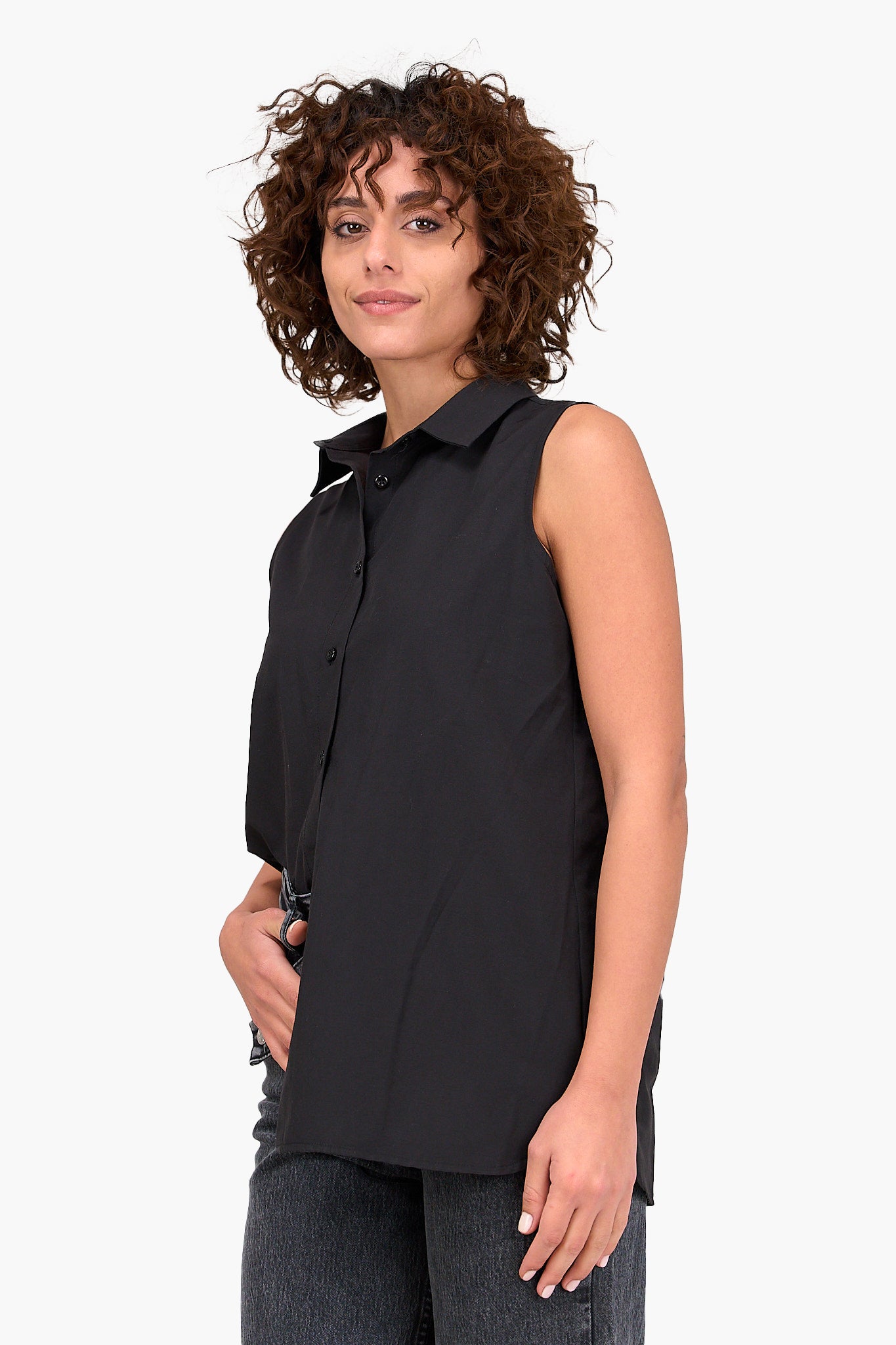 Poplin Sleeveless Shirt