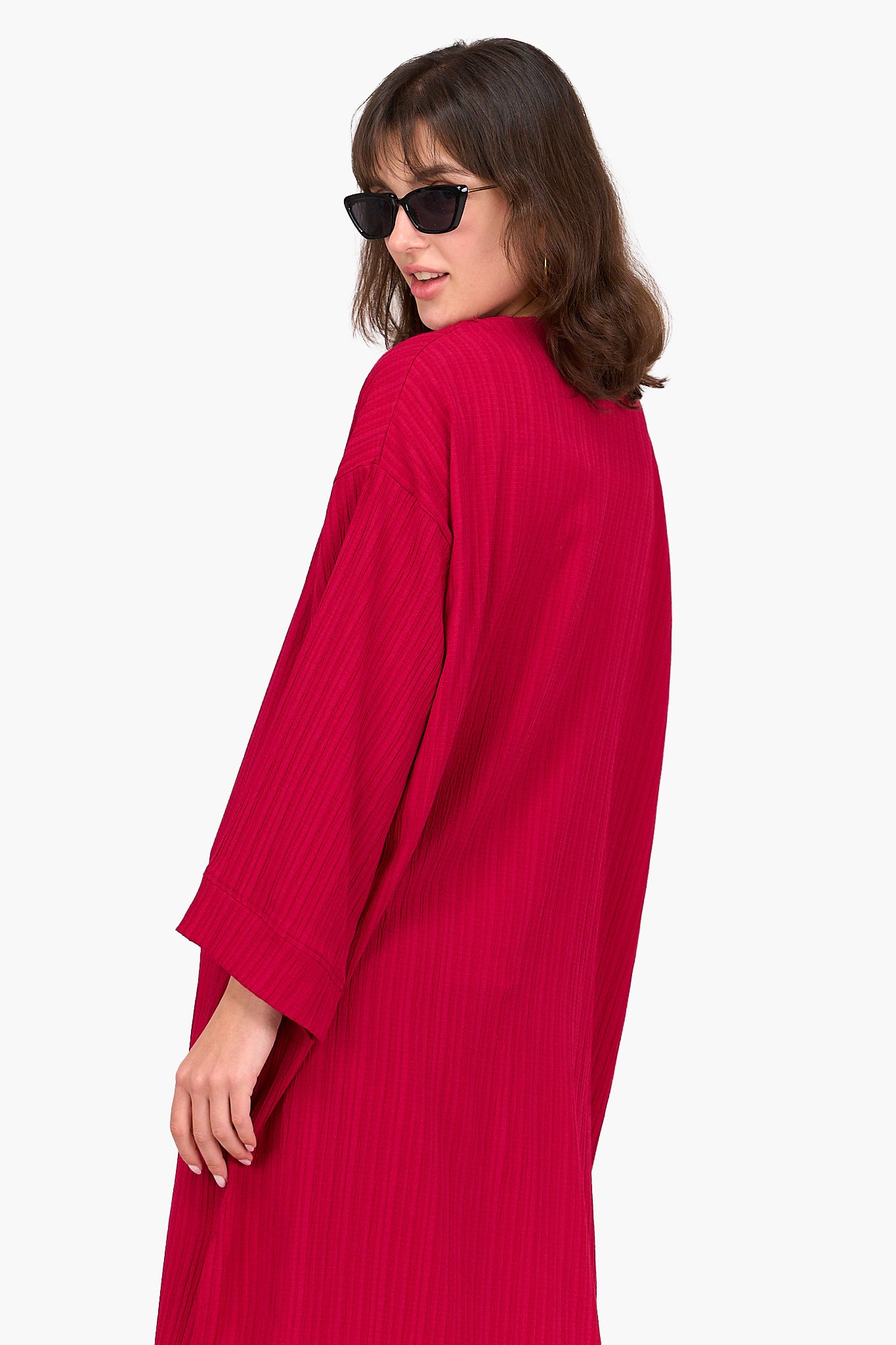 Textured Pattern Midi Kimono