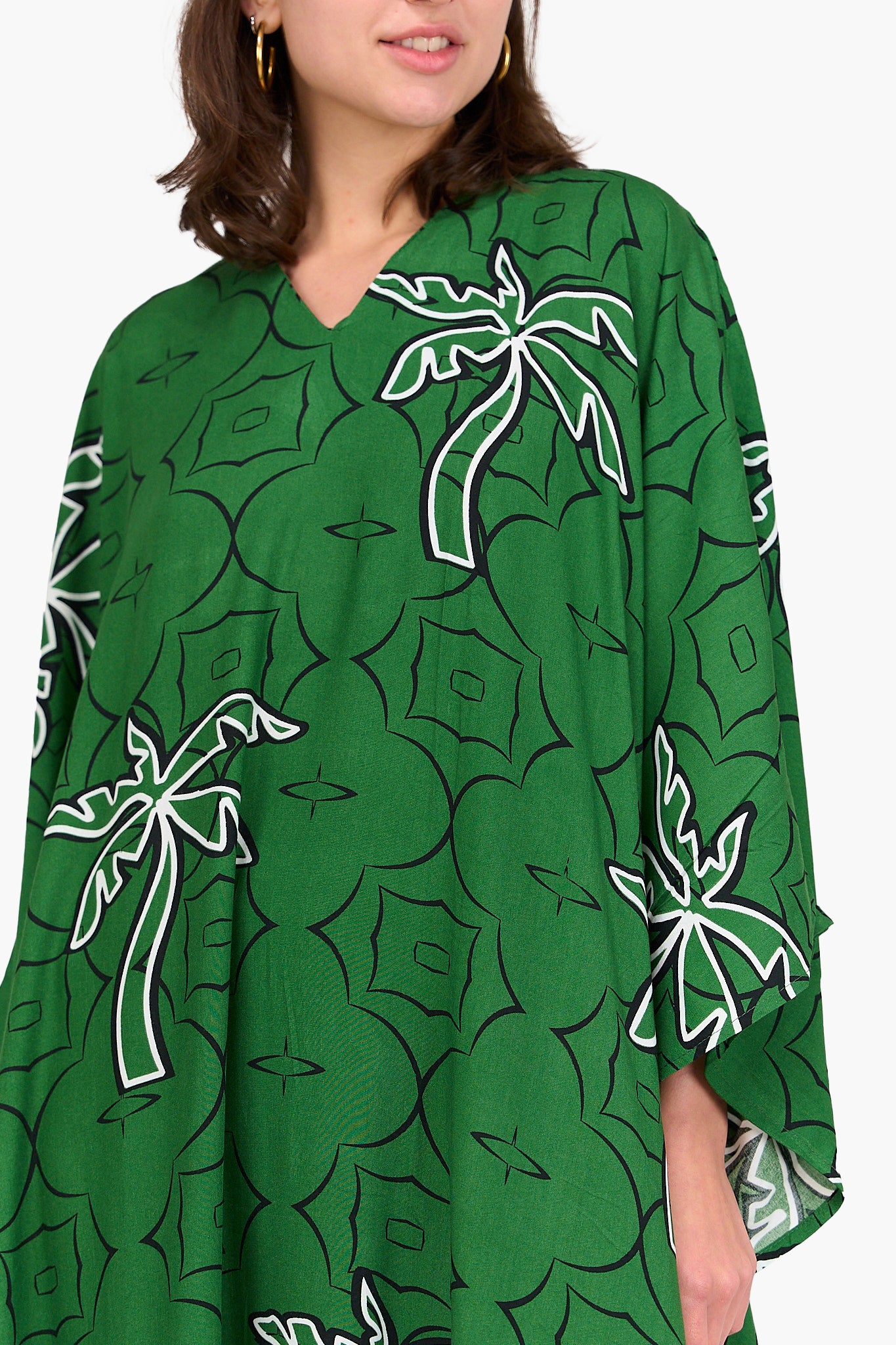 Palm Printed Green Abaya