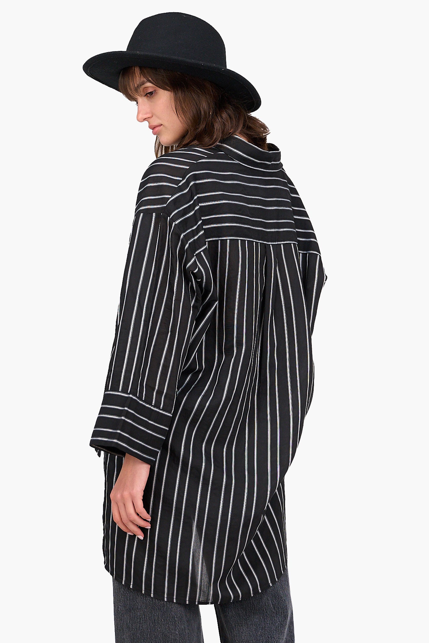 Striped High Low Shirt