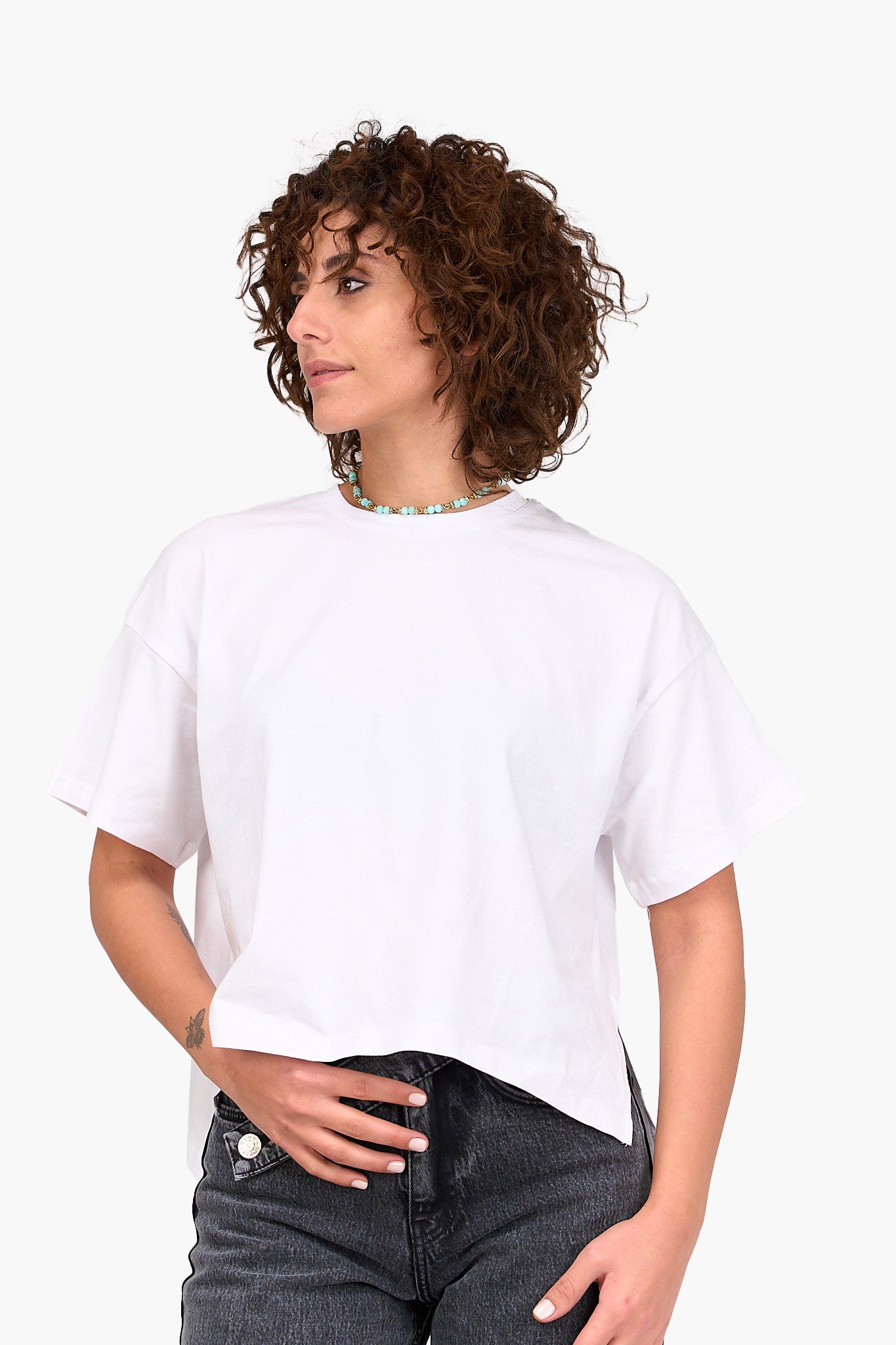 Relaxed Cotton Crew Neck T-Shirt